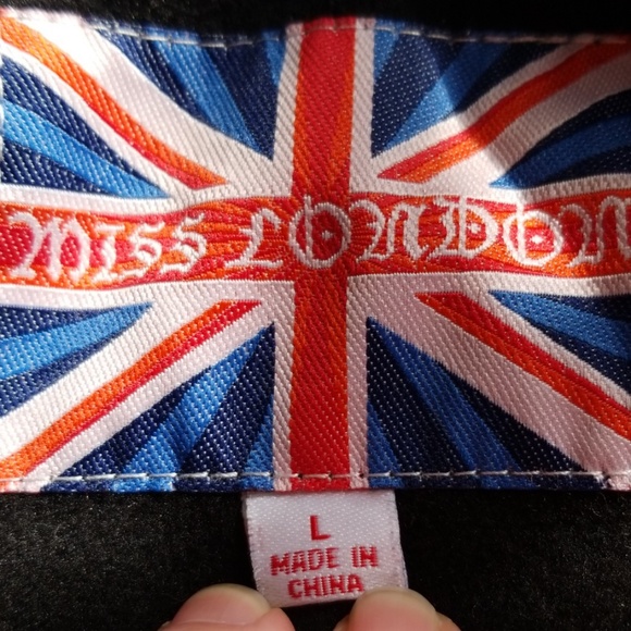 Miss London Jacket Large EUC Black Grey Pockets - Picture 6 of 8